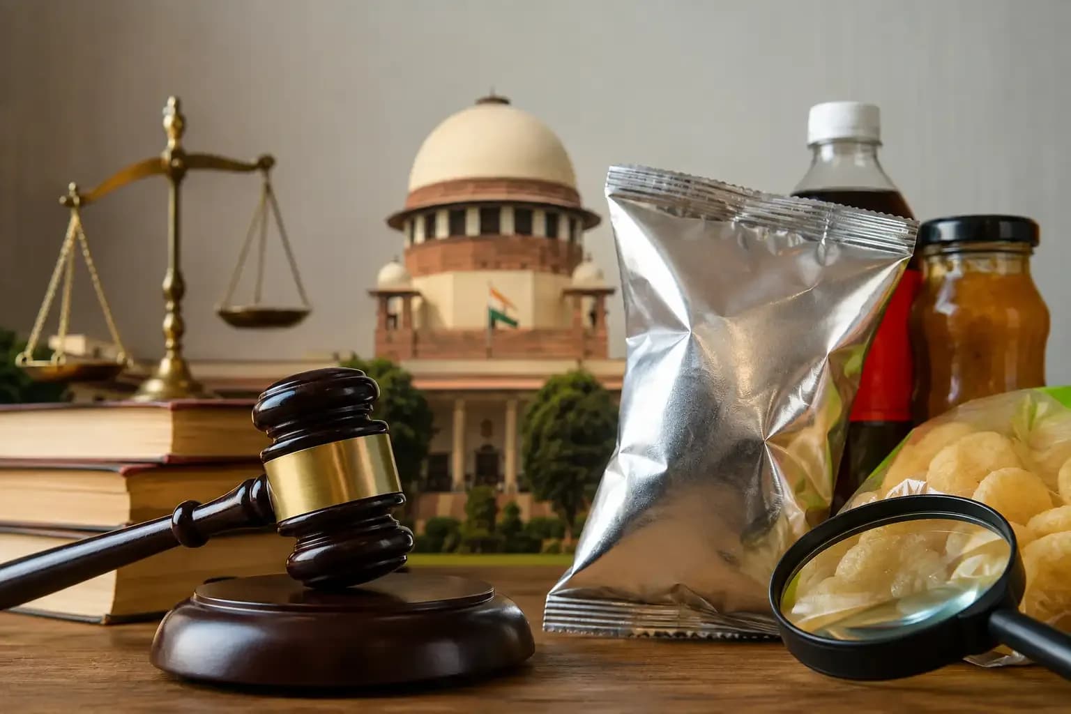 Supreme Court and packaged foods representing FSSAI warning labels for high sugar, salt and saturated fat foods