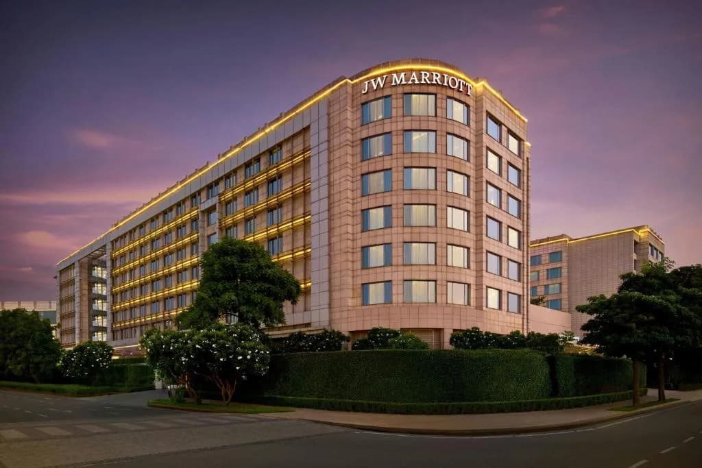 JW Marriott Delhi Aerocity hotel exterior following FSSAI food-safety inspection