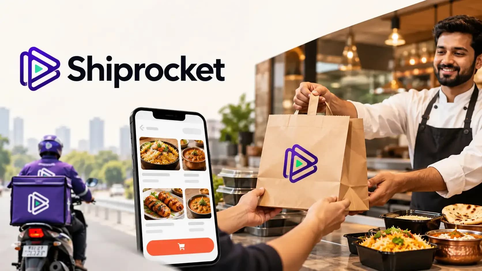 Shiprocket food delivery and fastrr restaurant partnership featuring online food ordering, restaurant takeaway packaging, and last-mile delivery in India.