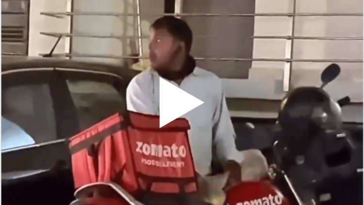 Heartbreaking video shared by IAS officer showcases Zomato delivery agent relying on humble food from a plastic packet, leaving the internet deeply moved
