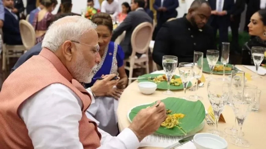 PM Modi Served Traditional Dinner on Sohari Leaf During Trinidad & Tobago Visit, Honouring Indo-Caribbean Heritage