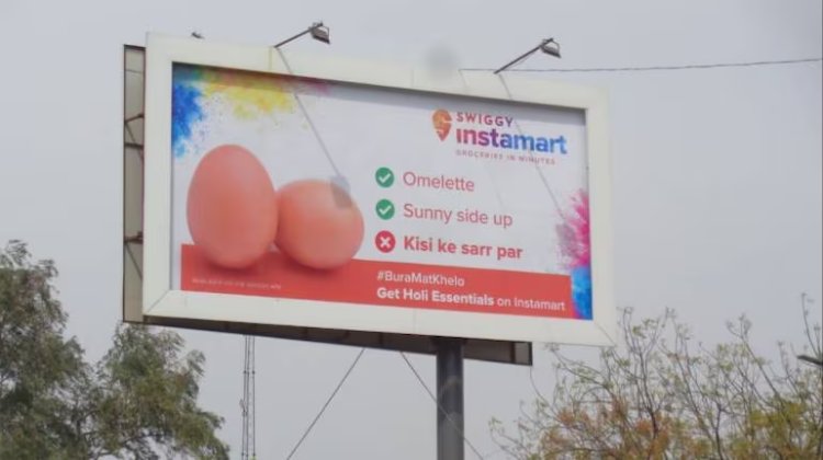 Swiggy's 'Egg-static Holi' billboard pulled down following social media backlash