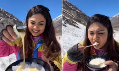 Woman’s Video of Eating Snow Ice Cream Goes Viral on Instagram, People react