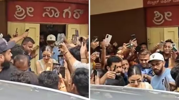 Virat Kohli and Anushka Sharma Mobbed by Fans Outside Bengaluru Eatery