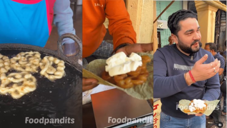 Food Blogger Tries Jalebi With Dahi at Prayagraj. Watch His reaction