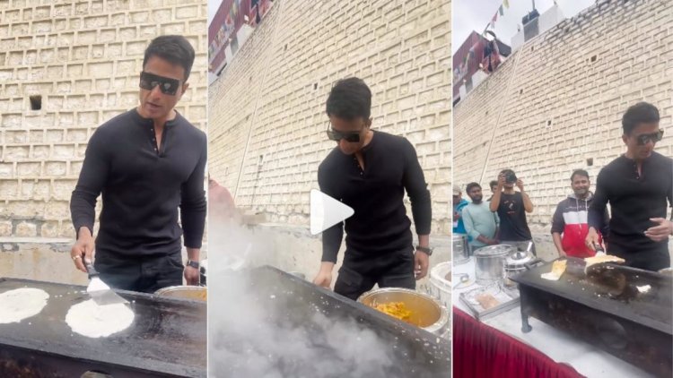 Sonu Sood Showcases His Culinary Skills on the Sets of 'Fateh'