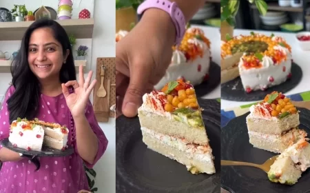 Dahi Bhalla Cake Recipe by Chef Neha Deepak Shah