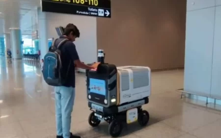 Hyderabad Airport Launches India’s First Food Delivery Robot for Boarding Gates