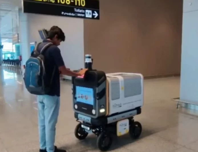 Hyderabad Airport Launches India’s First Food Delivery Robot for Boarding Gates