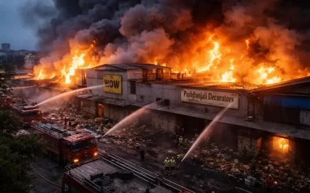 Kolkata Warehouse Fire: 21 Dead, 28 Missing in Wow! Momo and Pushpanjali Decorators Godown Blaze; Safety Norms Under Scanner